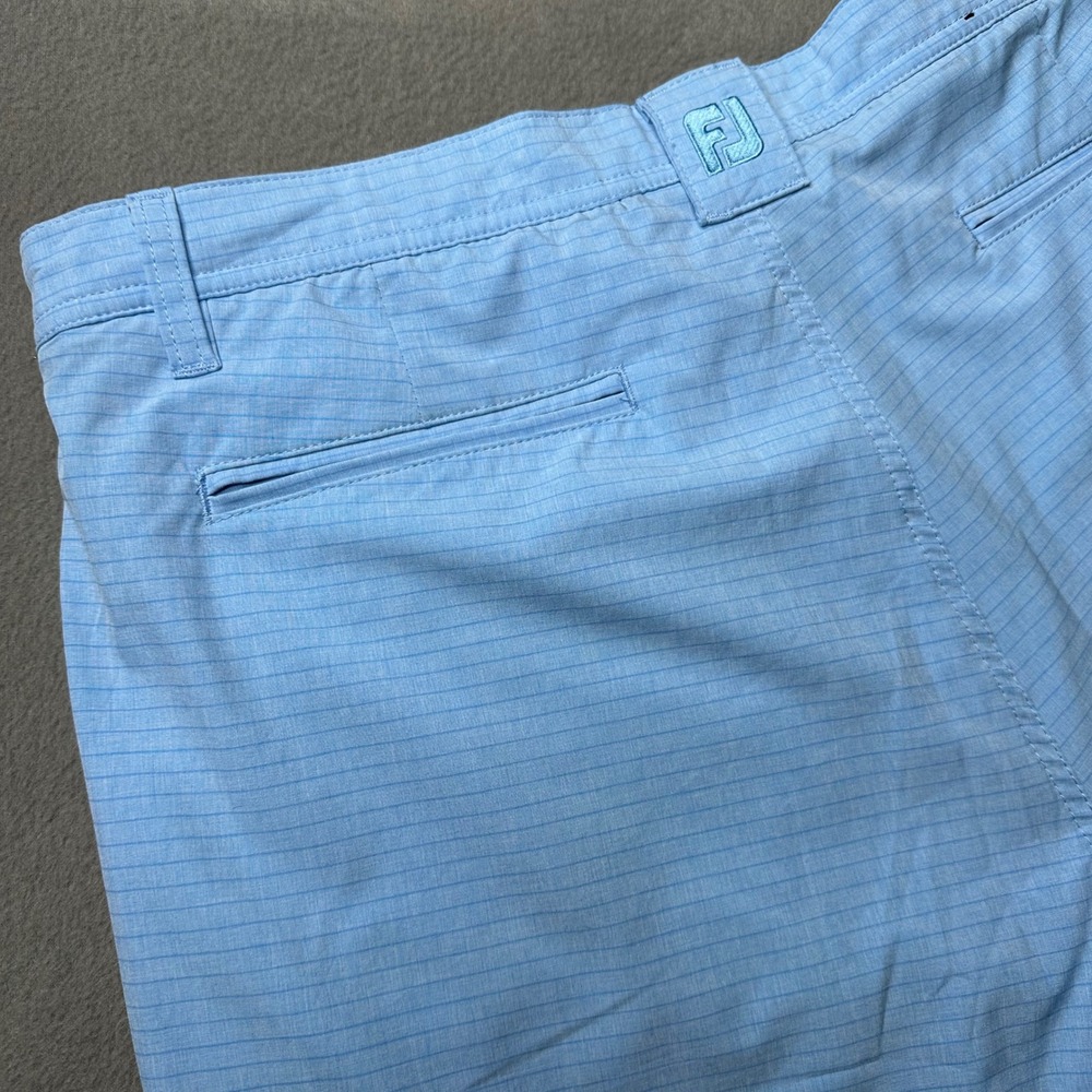 FootJoy Golf Shorts Mens 36 Light Blue Micro Stripe Performance Stretch FJ